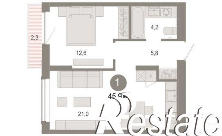 2-комн квартира в новом доме Томская улица, 52 к5,  д. 52 к5