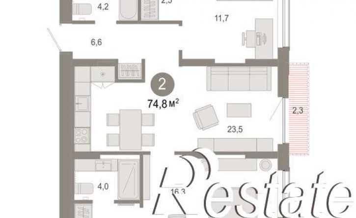 3-комн квартира в новом доме Томская улица, 52 к5,  д. 52 к5