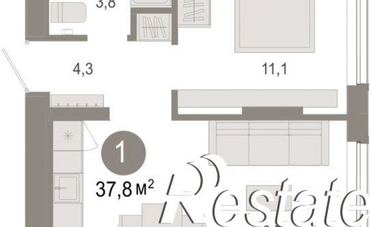 2-комн квартира в новом доме Томская улица, 52 к5,  д. 52 к5