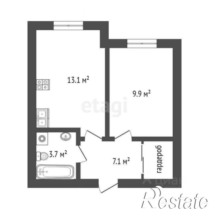 1-комн квартира улица Владислава Крапивина, 4,  д. 4