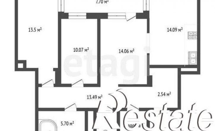 3-комн квартира улица Монтажников, 61,  д. 61