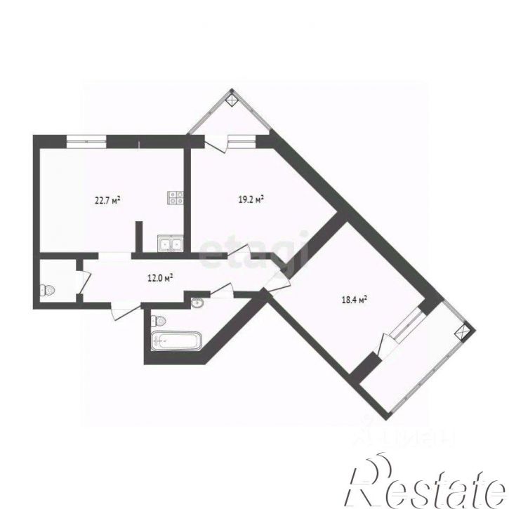 2-комн квартира Солнечный проезд, 3,  д. 3