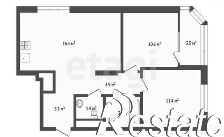 2-комн квартира улица Эльвиры Федоровой, 1к1,  д. 1к1