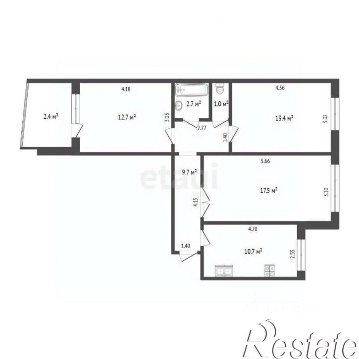 3-комн квартира улица Свердлова, 22,  д. 22