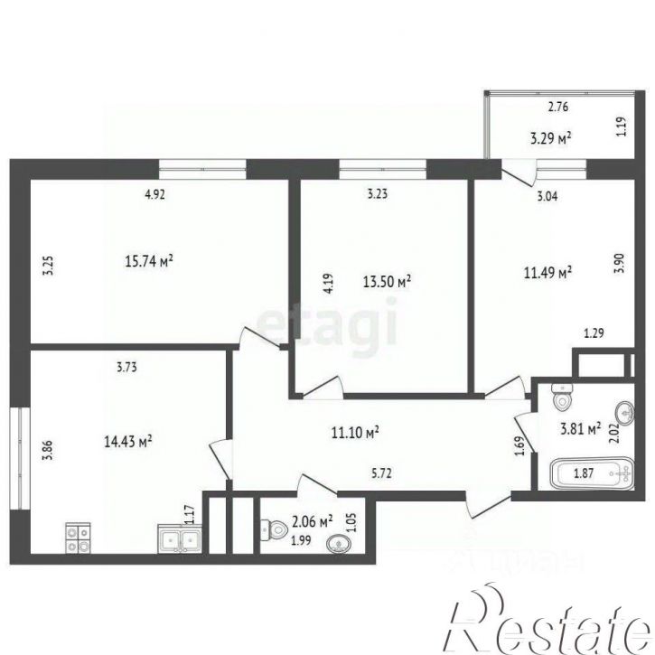 3-комн квартира Ставропольская улица, 97 к4,  д. 97 к4