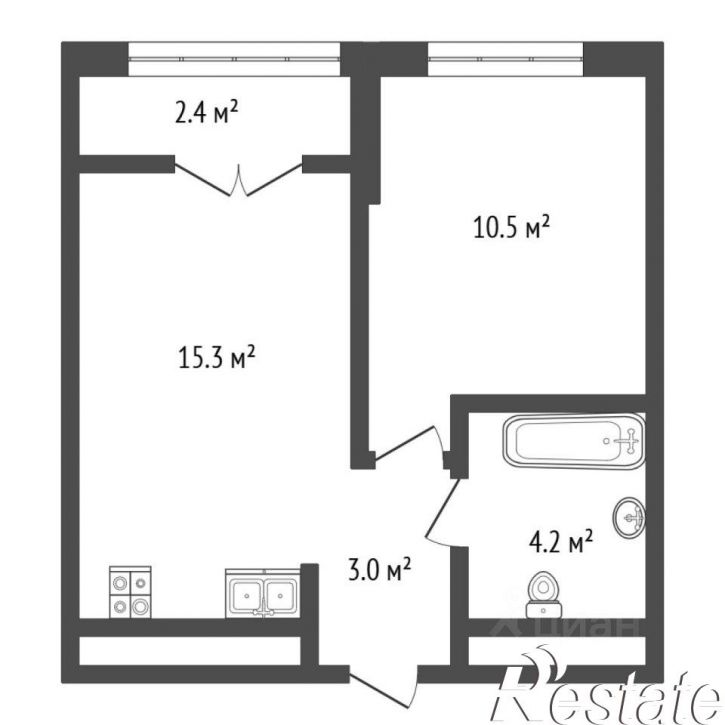 1-комн квартира Краснооктябрьская улица, 4А к2,  д. 4А к2