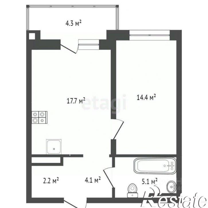 1-комн квартира улица Братьев Бондаревых, 5,  д. 5