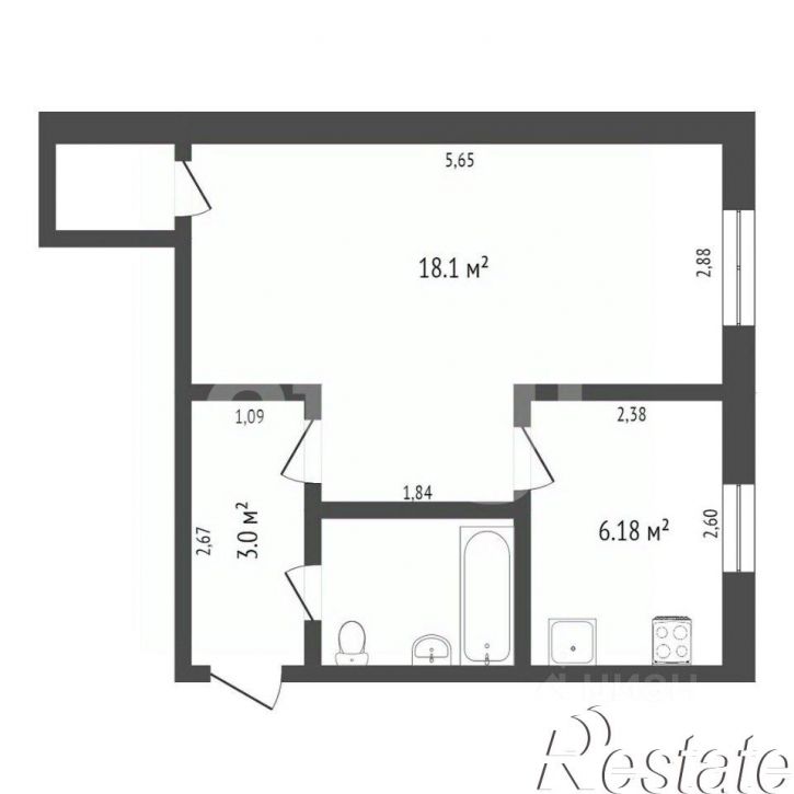 1-комн квартира Карская улица, 25,  д. 25