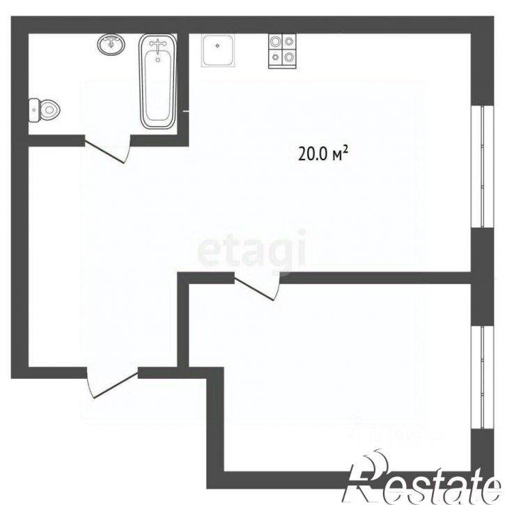 1-комн квартира Новгородская улица, 22,  д. 22