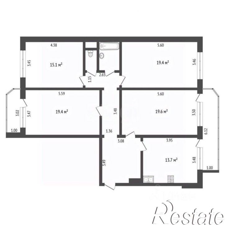 4-комн квартира проезд Монтажников, 19,  д. 19