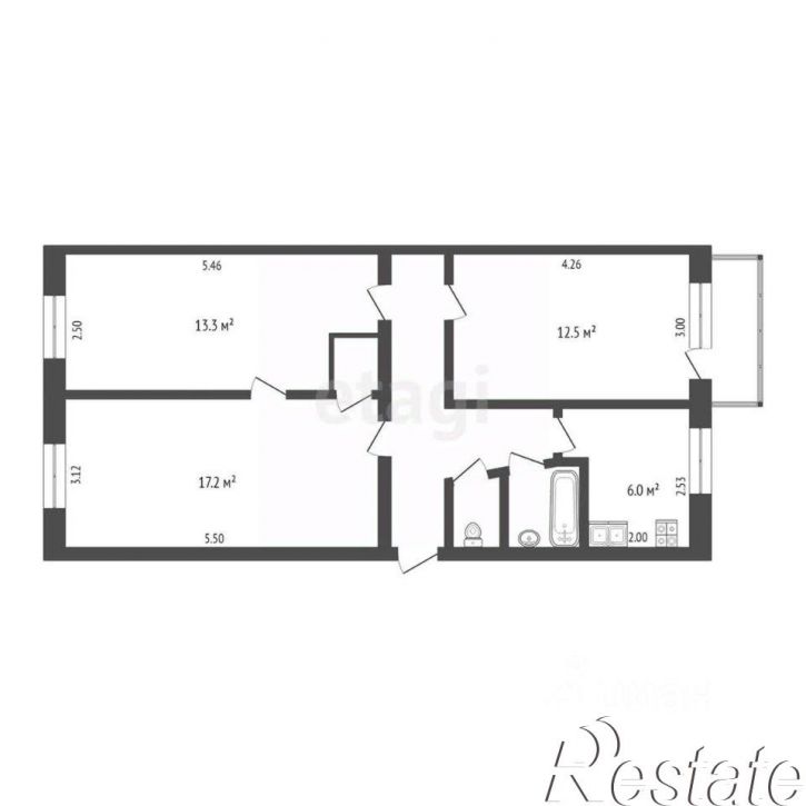 3-комн квартира улица Карла Маркса, 110,  д. 110