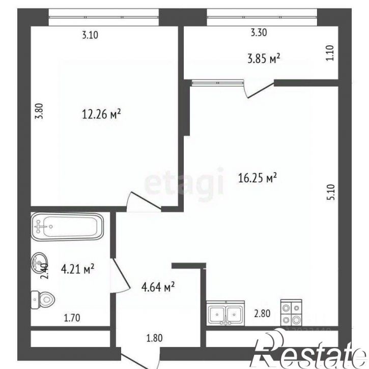 1-комн квартира Арктическая улица, 9,  д. 9