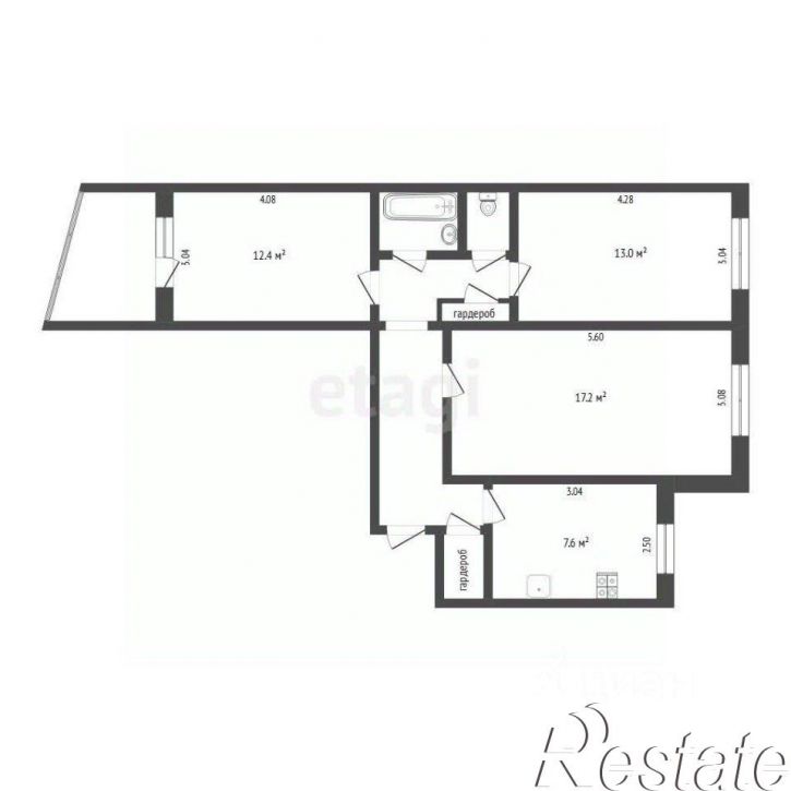 3-комн квартира улица Мельникайте, 130,  д. 130