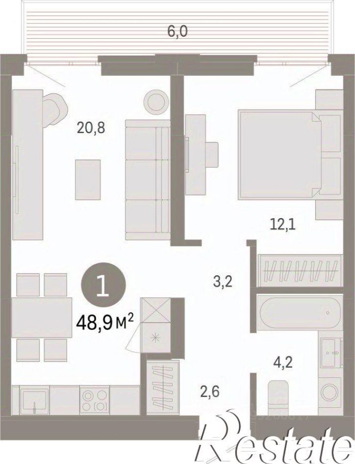 1-комн квартира в новом доме улица Республики, 205 к3,  д. 205 к3