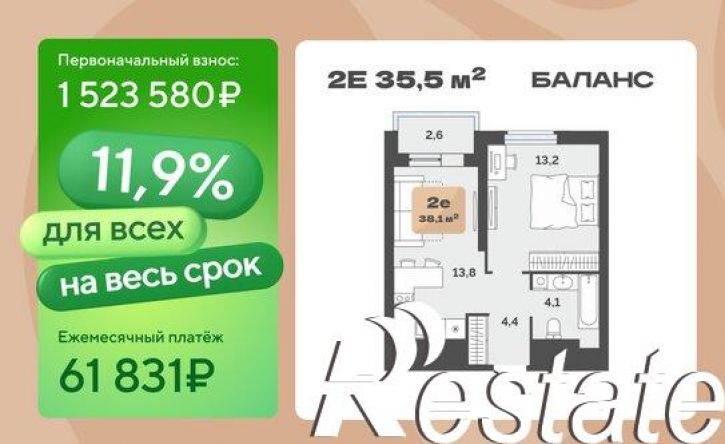 1-комн квартира улица Республики, 204 к15,  д. 204 к15