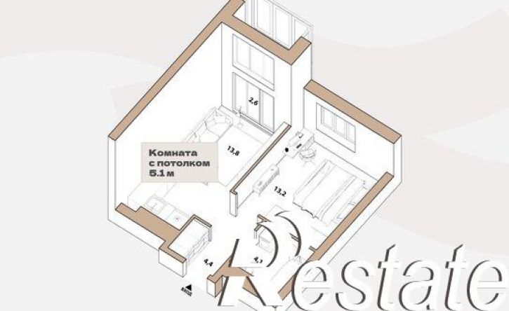 1-комн квартира улица Республики, 204 к15,  д. 204 к15