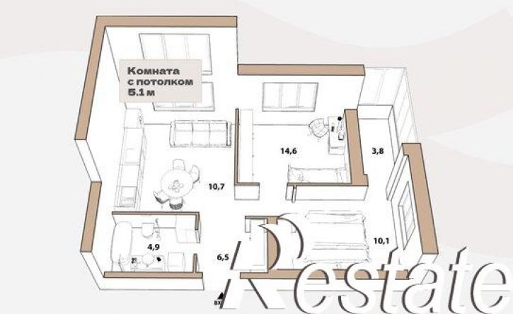 2-комн квартира улица Республики, 204 к17,  д. 204 к17