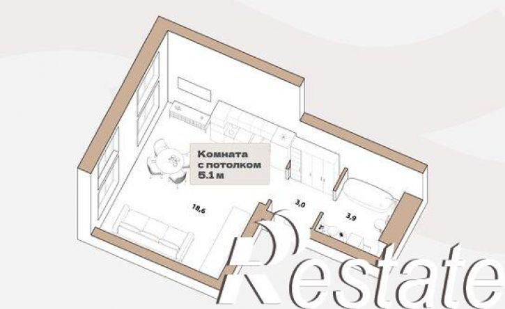 1-комн квартира улица Республики, 204 к17,  д. 204 к17