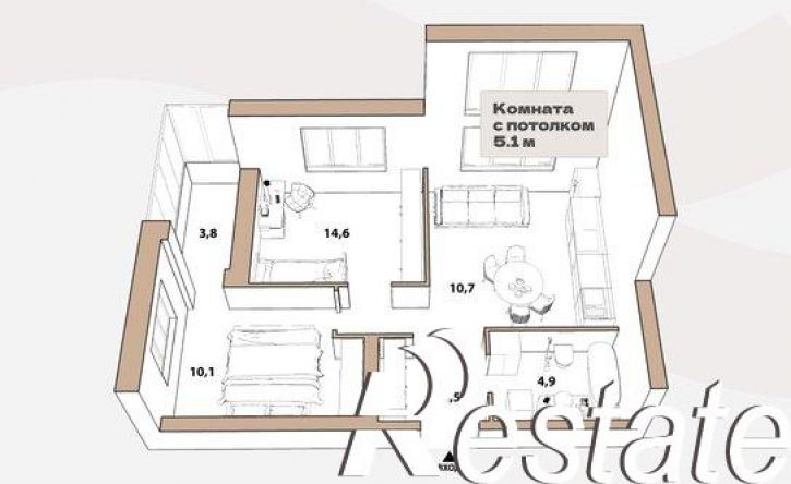 2-комн квартира улица Республики, 204 к18,  д. 204 к18