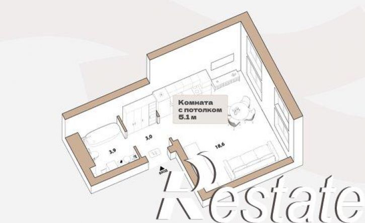 1-комн квартира улица Республики, 204 к18,  д. 204 к18
