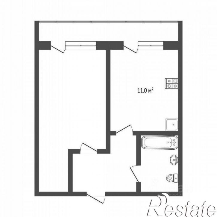 1-комн квартира улица Эрвье, 12,  д. 12