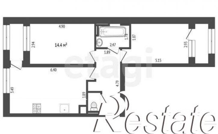 2-комн квартира улица Монтажников, 44,  д. 44