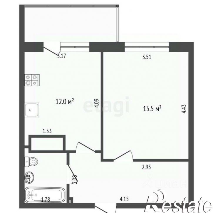 1-комн квартира Верхнетарманская улица, 3,  д. 3