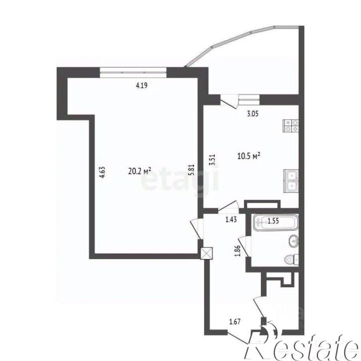 1-комн квартира улица Станислава Карнацевича, 3,  д. 3