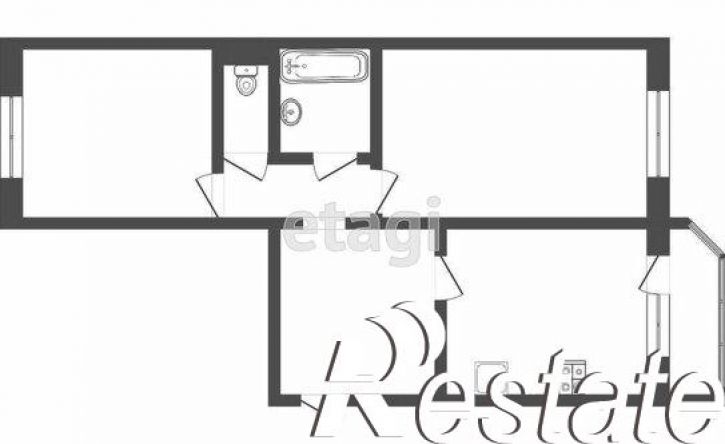 2-комн квартира улица Федюнинского, 54 к1,  д. 54 к1