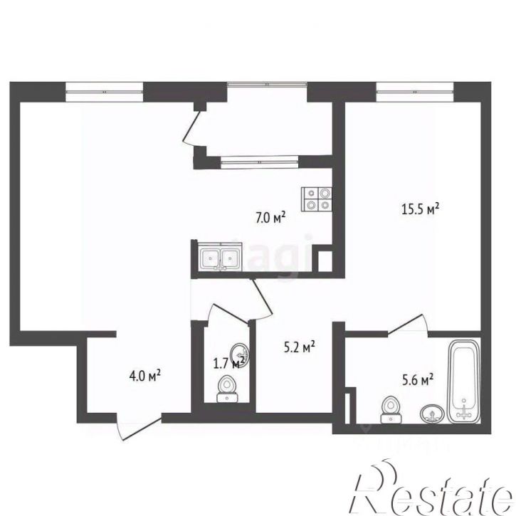 2-комн квартира улица Федюнинского, 30 к6,  д. 30 к6