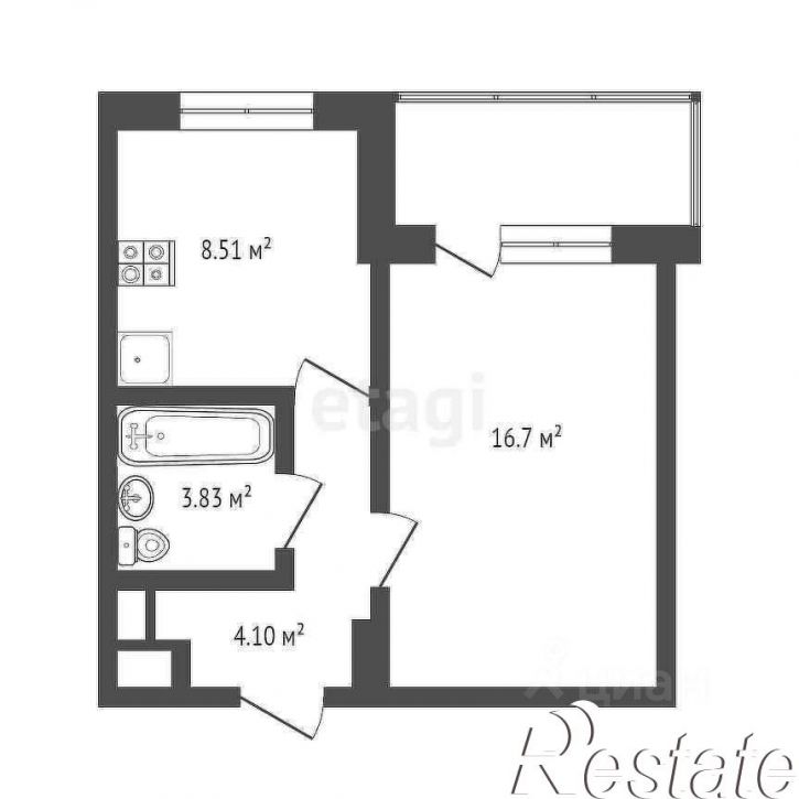 1-комн квартира улица Мельникайте, 125Б,  д. 125Б
