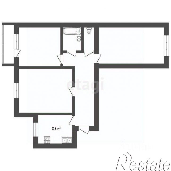 3-комн квартира Заречный проезд, 12,  д. 12