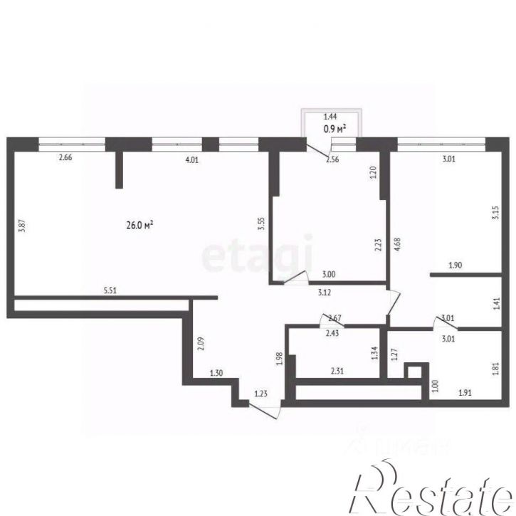2-комн квартира улица Новосёлов, 96,  д. 96