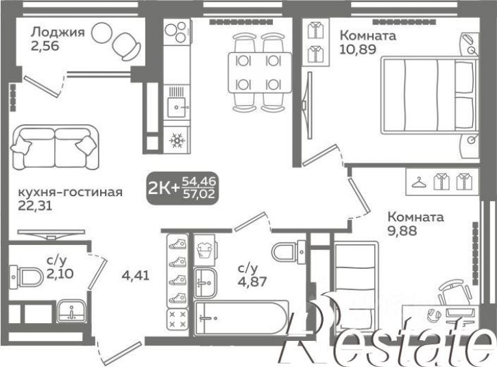 2-комн квартира в новом доме улица Вадима Бованенко, 12,  д. 12