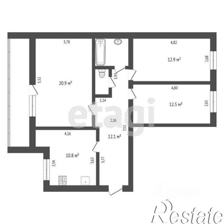 3-комн квартира улица Самарцева, 29,  д. 29