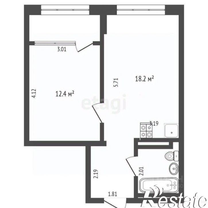 1-комн квартира Краснооктябрьская улица, 14 к1,  д. 14 к1