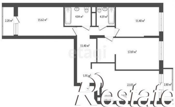 3-комн квартира улица Разведчика Кузнецова, 5/1,  д. 5/1