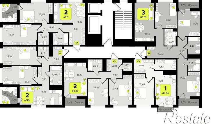 2-комн квартира в новом доме улица Разведчика Кузнецова, 10,  д. 10