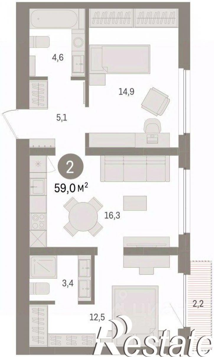 3-комн квартира в новом доме Мысовская улица, 26 к3,  д. 26 к3