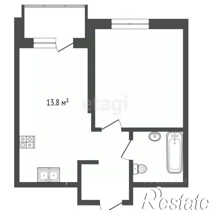 1-комн квартира улица Республики, 204 к17,  д. 204 к17