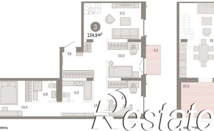3-комн квартира улица Республики, 205 к2,  д. 205 к2