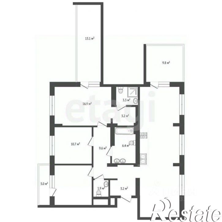 3-комн квартира улица Молодогвардейцев, 5 к1,  д. 5 к1