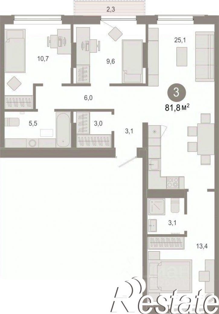 3-комн квартира в новом доме Томская улица, 52 к5,  д. 52 к5