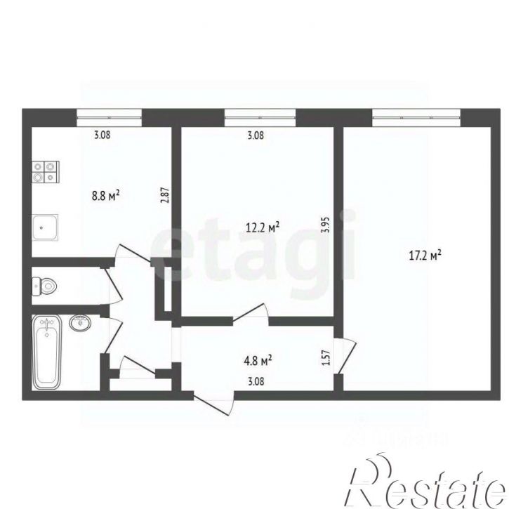 2-комн квартира Червишевский тракт, 94,  д. 94