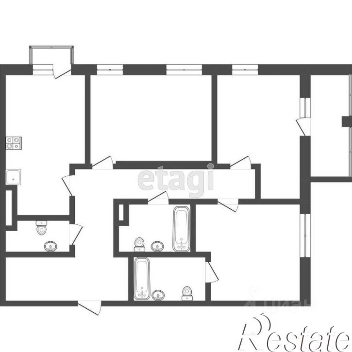 3-комн квартира улица Фармана Салманова, 24,  д. 24