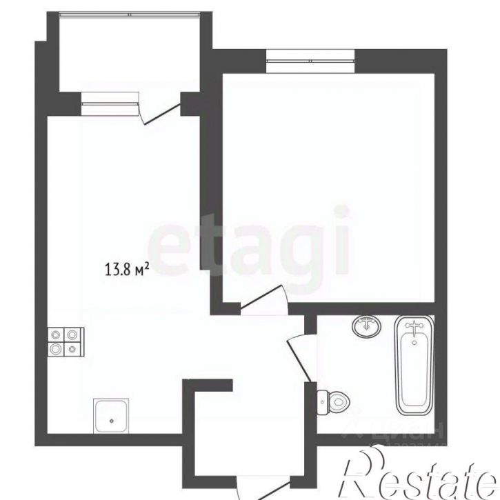 1-комн квартира улица Республики, 204 к18,  д. 204 к18