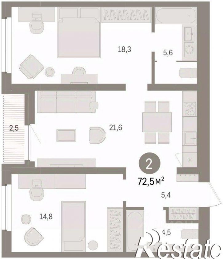 3-комн квартира в новом доме Мысовская улица, 26 к3,  д. 26 к3