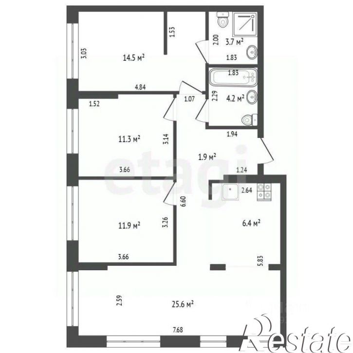 3-комн квартира Харьковская улица, 72А,  д. 72А