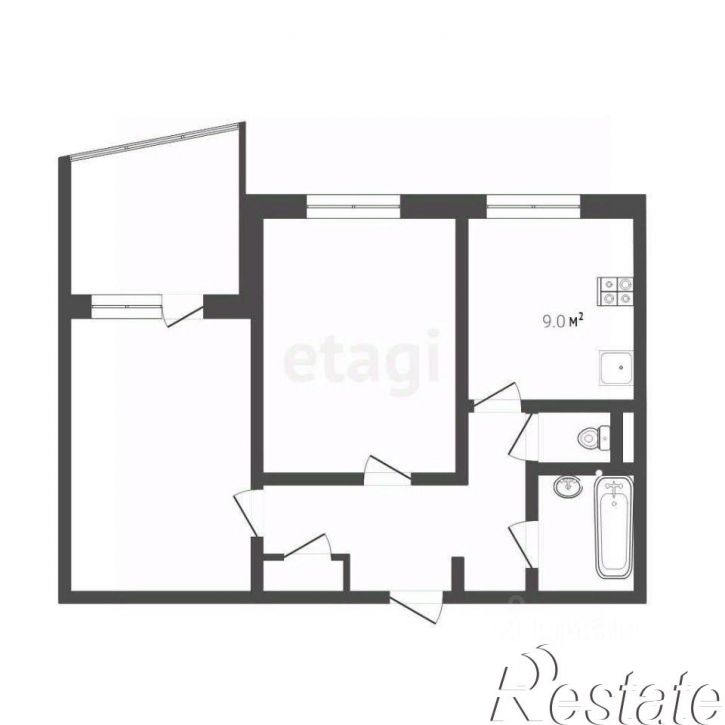 2-комн квартира Мельничная улица, 24,  д. 24