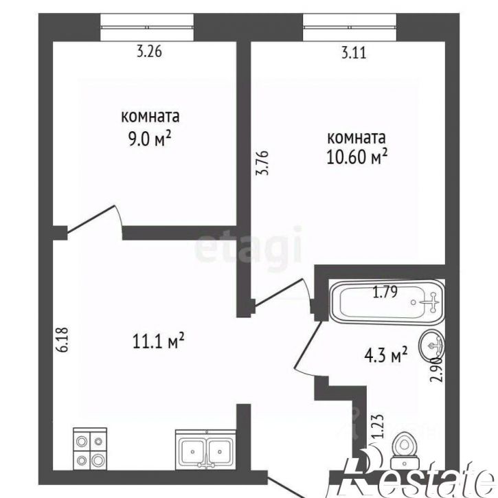 1-комн квартира улица Разведчика Кузнецова, 7,  д. 7